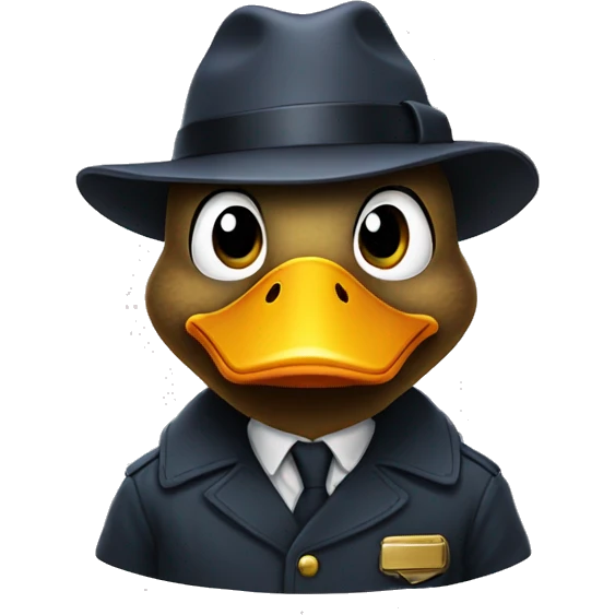 Duck dressed as a detective emoji