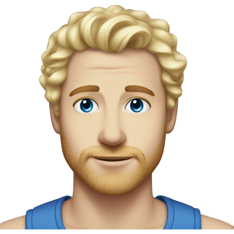 3/4 profile light curl blonde 30yo man blue eyed pale skin emoji