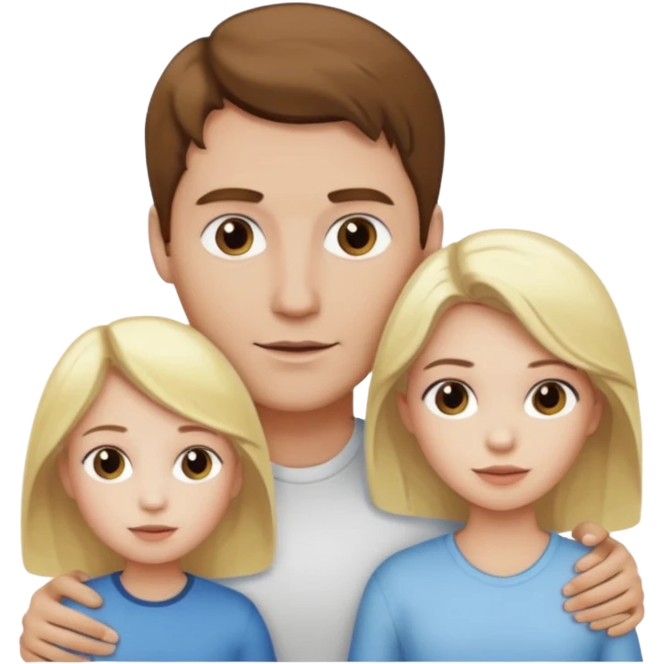 man with brown hair and white skin and woman with blonde hair and white skin couple with 1 kid with blonde hair and white skin emoji
