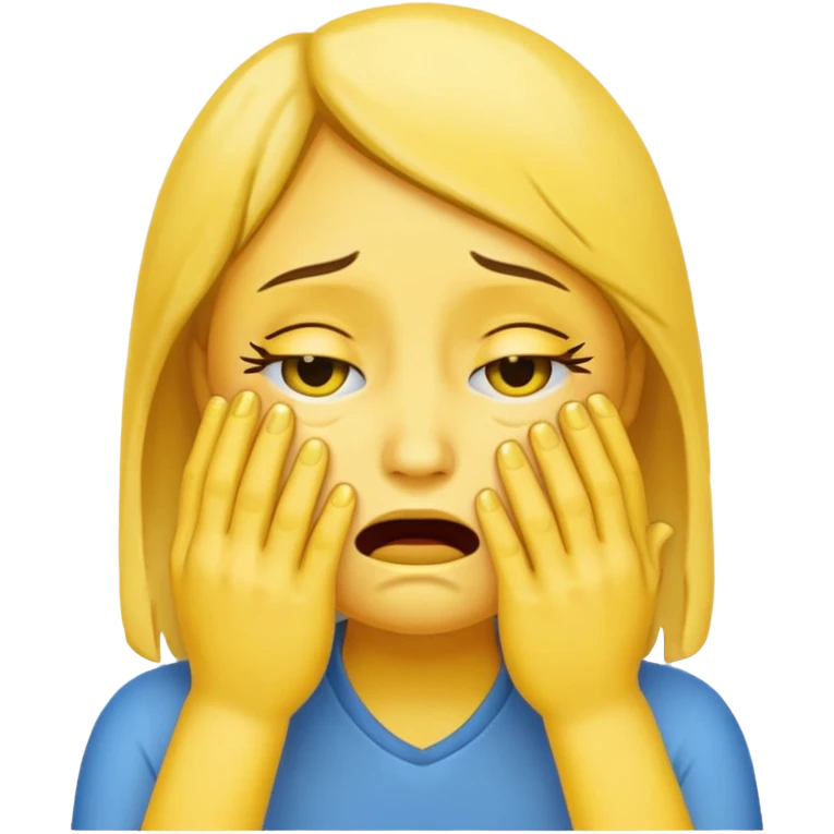 Emoji who is criing with hands on face emoji