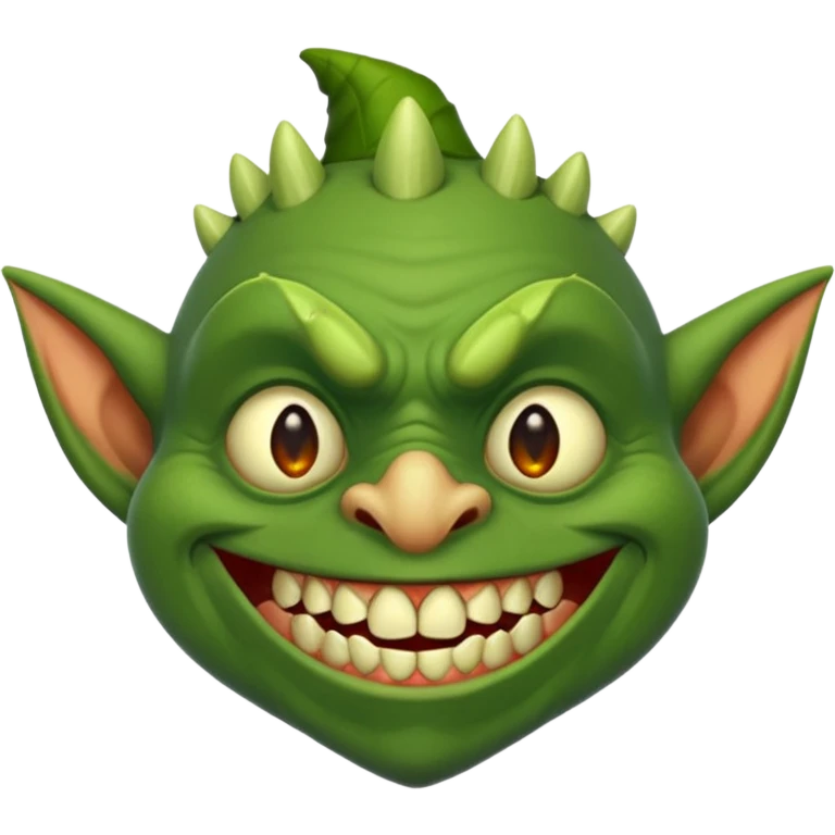 grinning goblin, pointy nose emoji