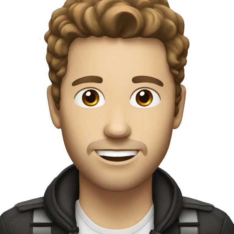 white male singer with brown hair and microphone emoji