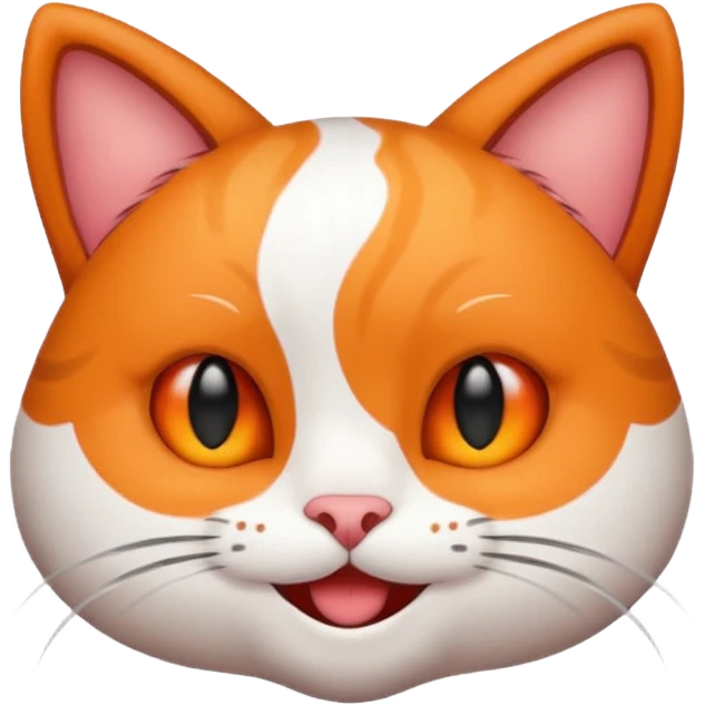 Make a Emoji cat whith black ears and white head emoji