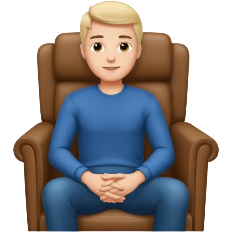 Guy in a chair asking emoji