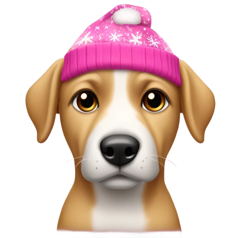 perro con gorro de navidad rosa emoji