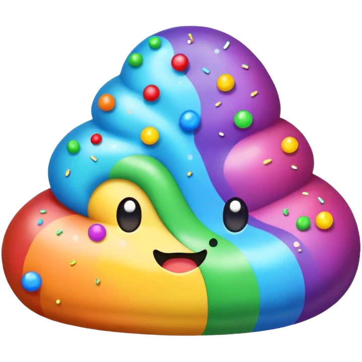 rainbow poop and sparkles and sprinkles emoji