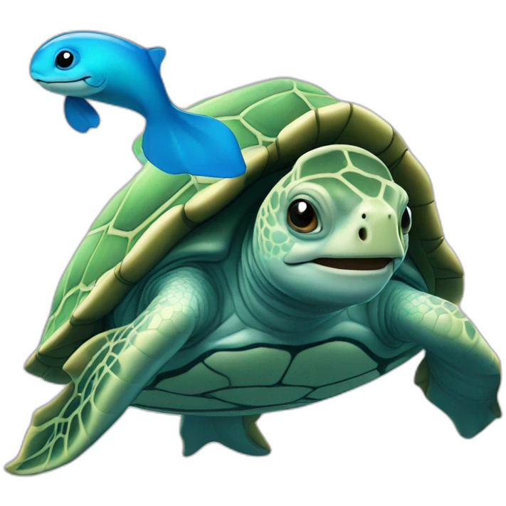 Tortue sur baleine emoji
