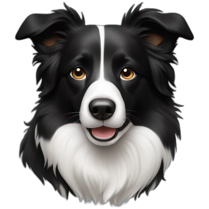 Border collie black and White emoji