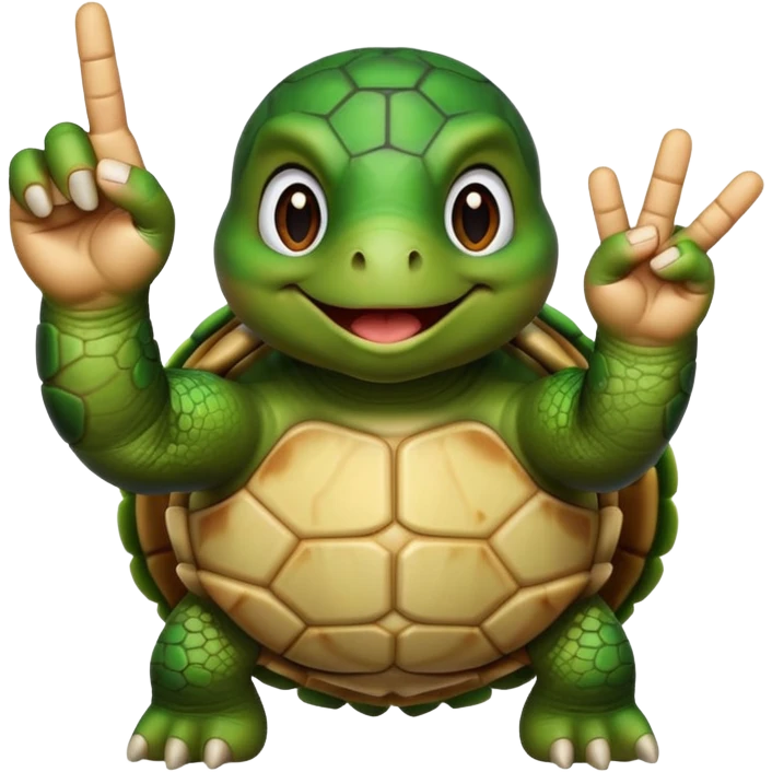 Turtle giving the middle finger emoji