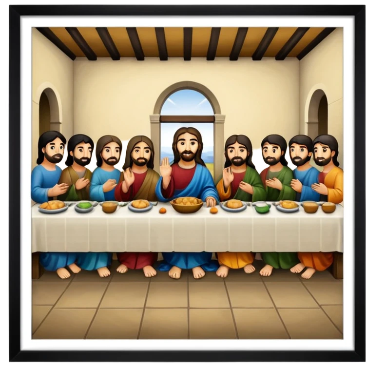the last supper in painting frame
















 emoji