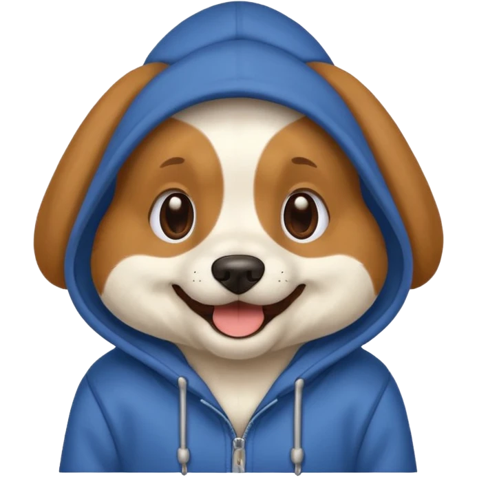 Dog wearing a hoodie emoji
