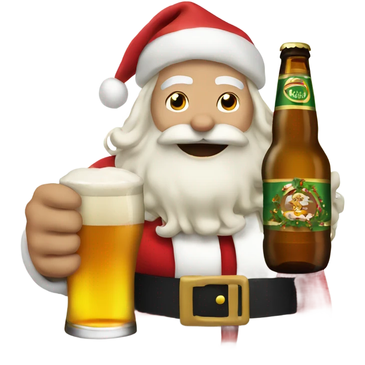 Santa with beer emoji