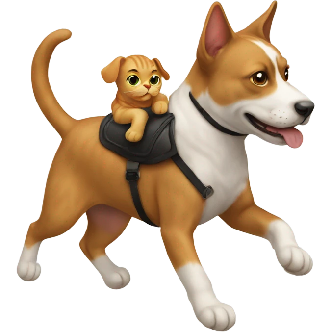 Cat riding a dog emoji