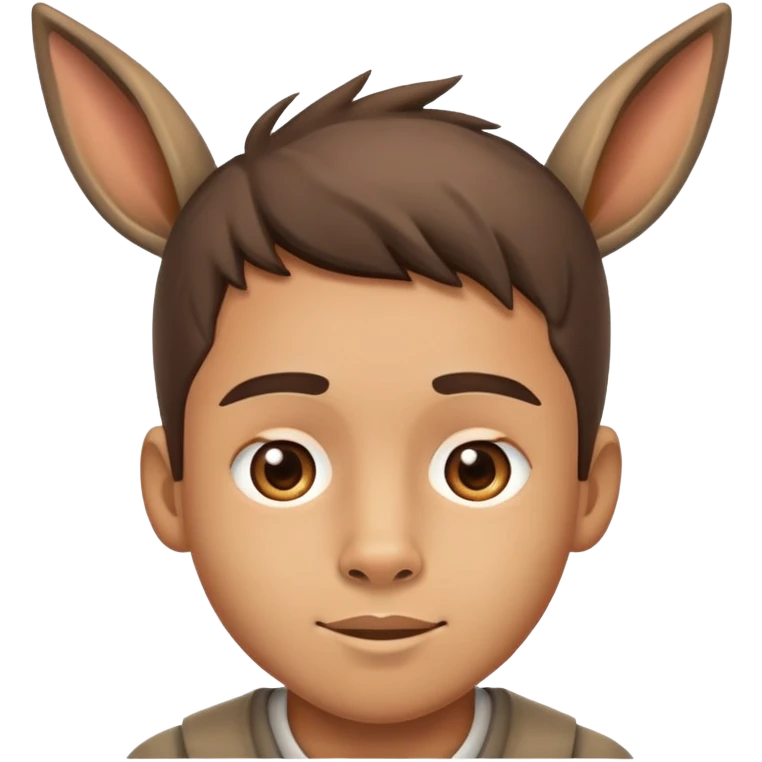 A boy with donkey face emoji