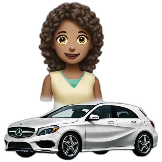 Girl on a Mercedes Benz classe a emoji