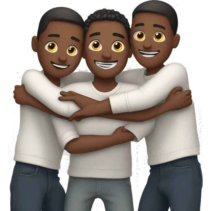 hug between 6 people with multiple arms emoji