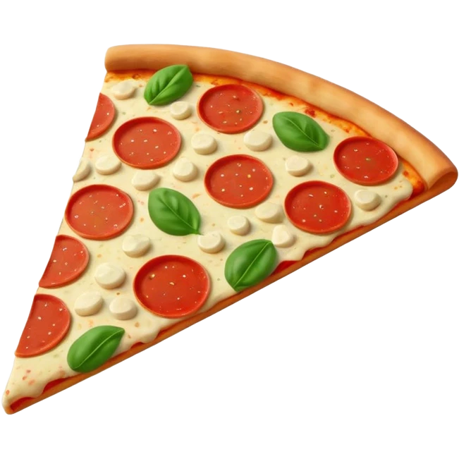 Italian cuisine HUMANLESS avatar in bright emoji-style illustration. Pizza slice or pasta, red green colors, simple shapes, flat design, cheerful and expressive. emoji