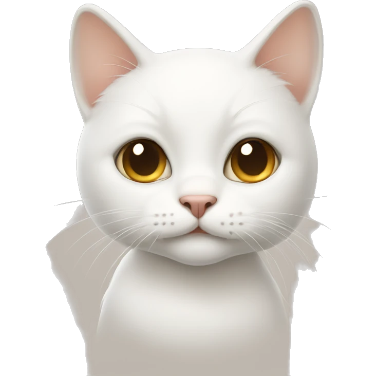 White cat with beig emoji