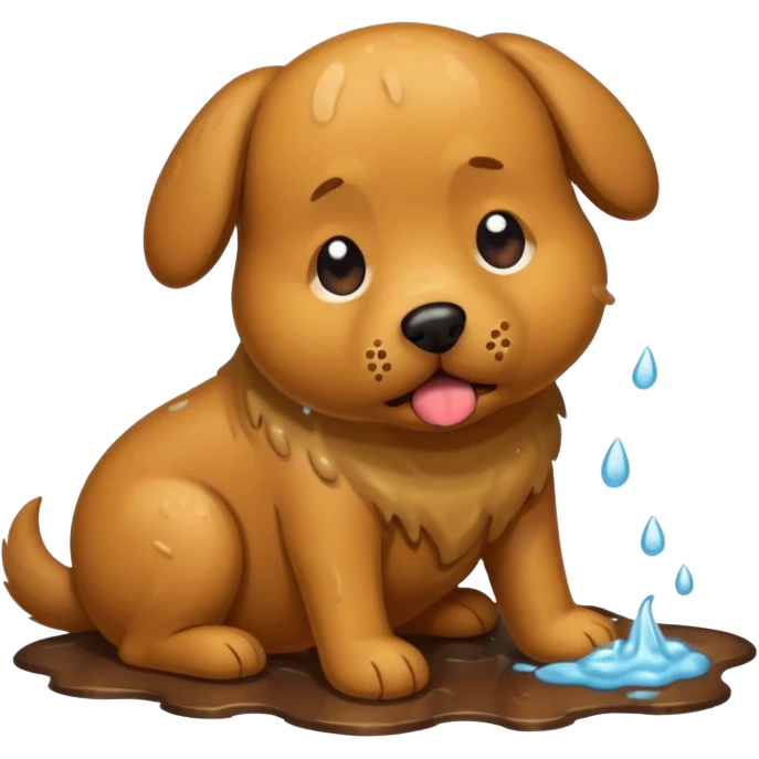 the dog is vomiting on the floor emoji