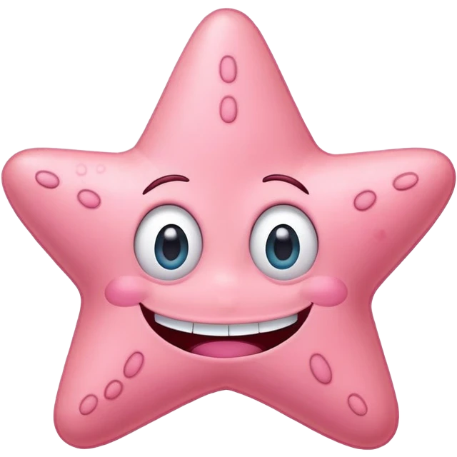 Patrick Star face from SpongeBob, wide eyes, big smile emoji