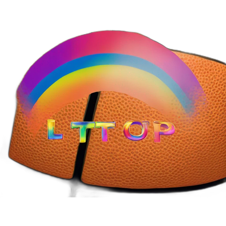 Raimbow basketball whith text 'lgbtqia++' written on it emoji