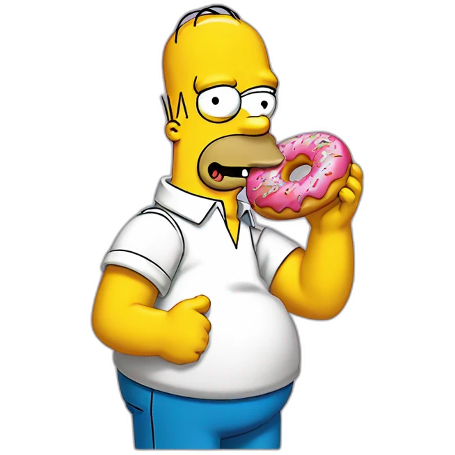 Homer simpson qui mange un donut emoji