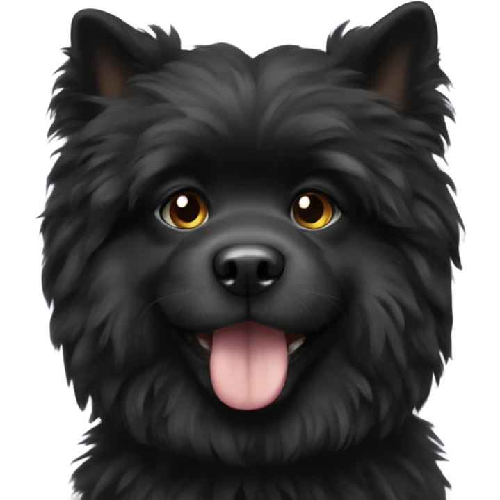 fluffy black dog  emoji