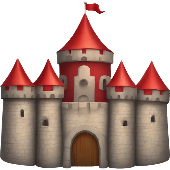 red bouncy medieval castle  emoji