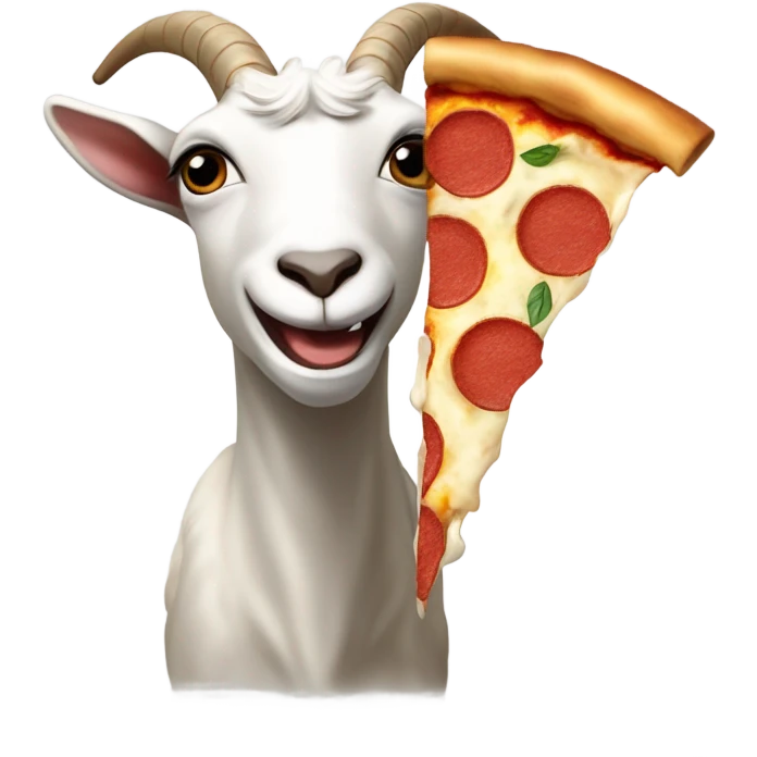 goat eating pizza emoji