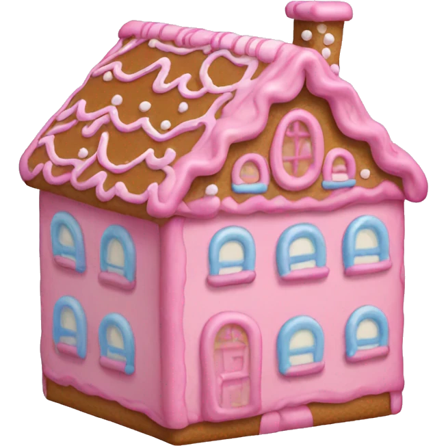 Pink gingerbread house emoji