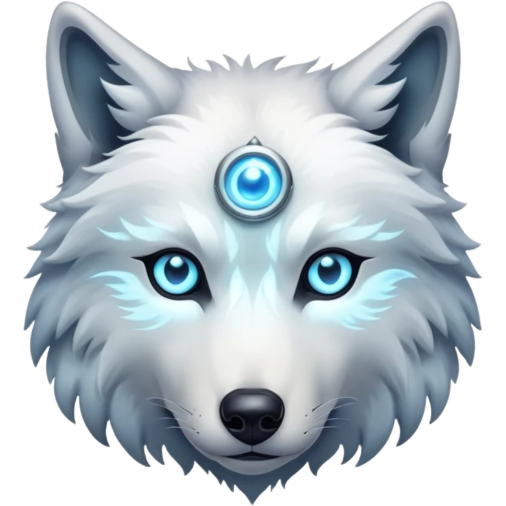 Mystical wolf with three eyes emoji