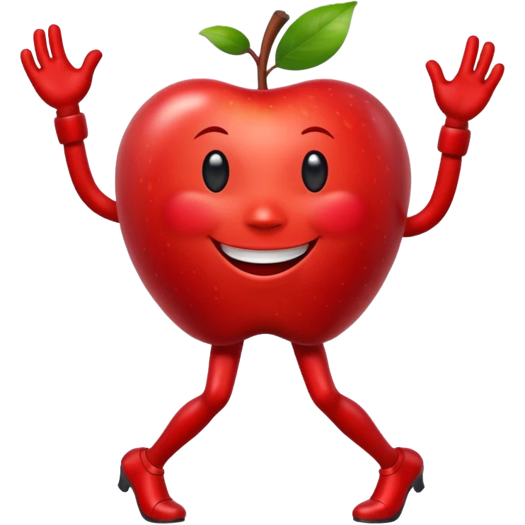Dancing Apple with legs and arms  emoji