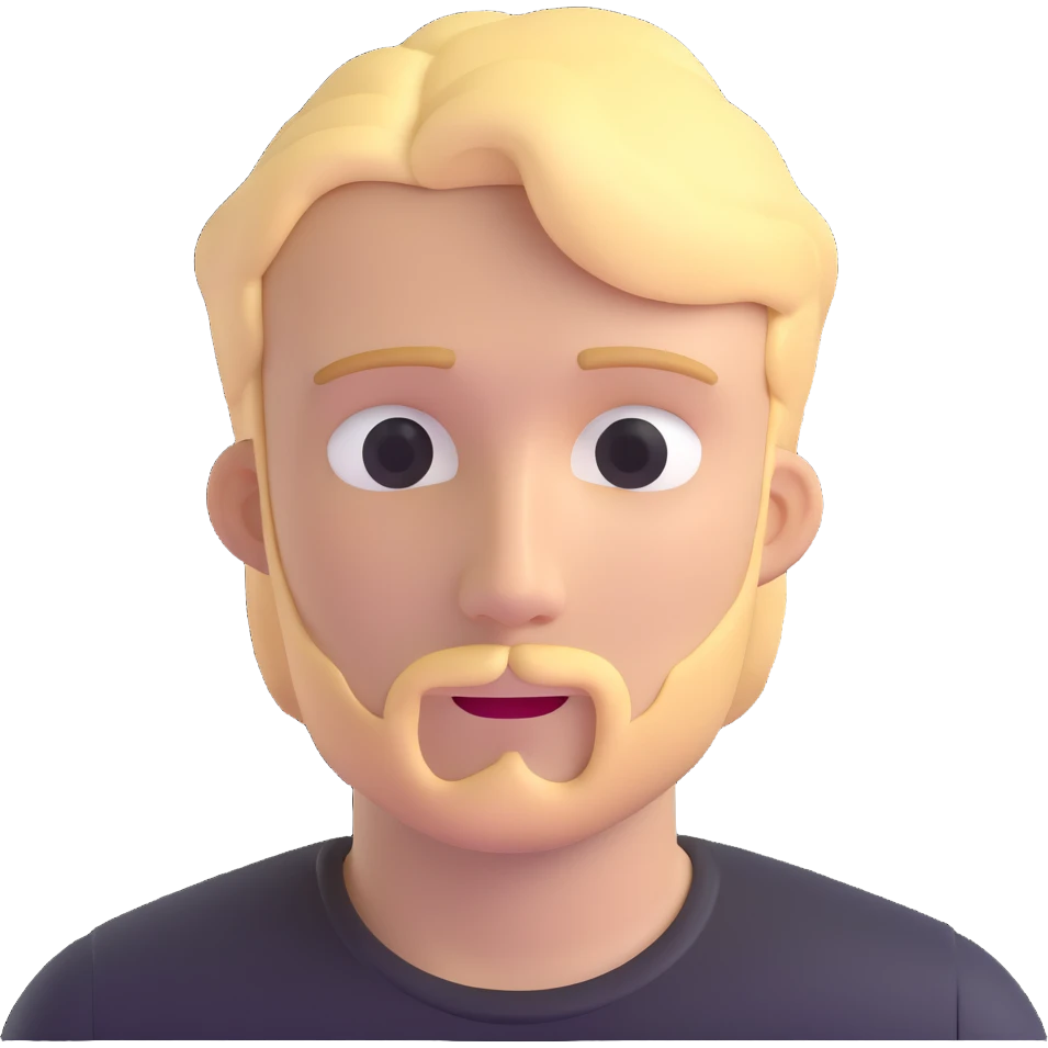 young man with blonde hair and minimal facial hair emoji