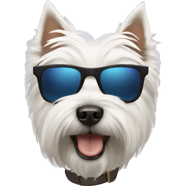 west highland terrier with sunglasses emoji