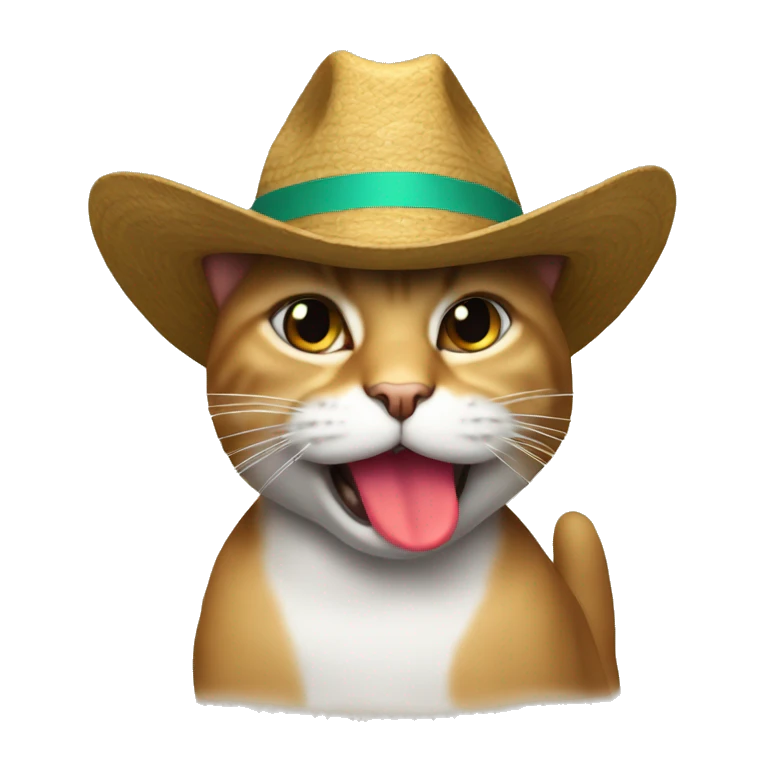 gato con sombrero y una coca emoji