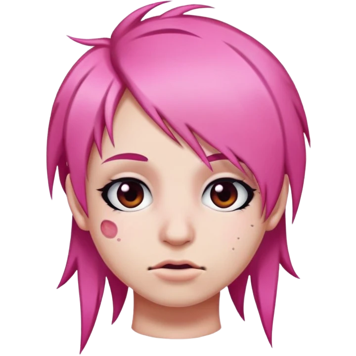 emo emoji pink hair facial piercings emoji
