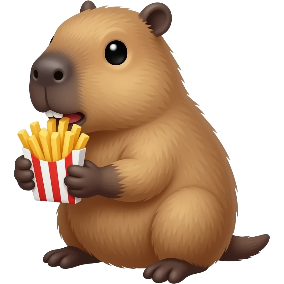 capybara eating french fries emoji