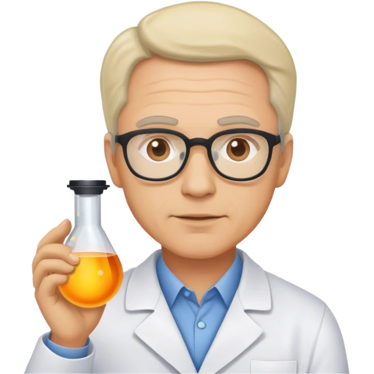 scientist middle age man photorealistic emoji