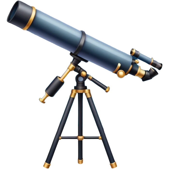 An icon featuring a telescope, stars, and a planet, symbolizing astronomy. The design includes a crescent moon, distant galaxies, and constellations, representing the study of space and celestial bodies. Transparent background highlights the exploration of the universe and cosmic phenomena. emoji