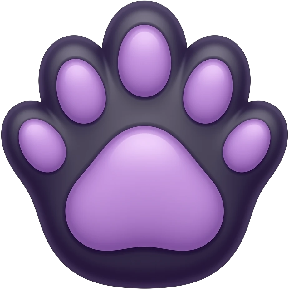Cute purple panda paw emoji