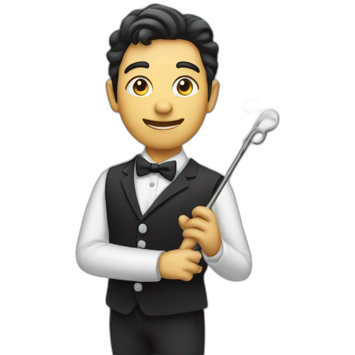 Musical conductor holding wand emoji