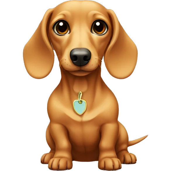 a mini tan and butter dachshund  emoji