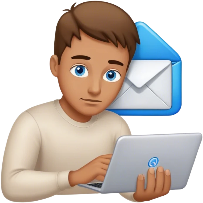 Men with blue eyes whos repair a Email account  emoji