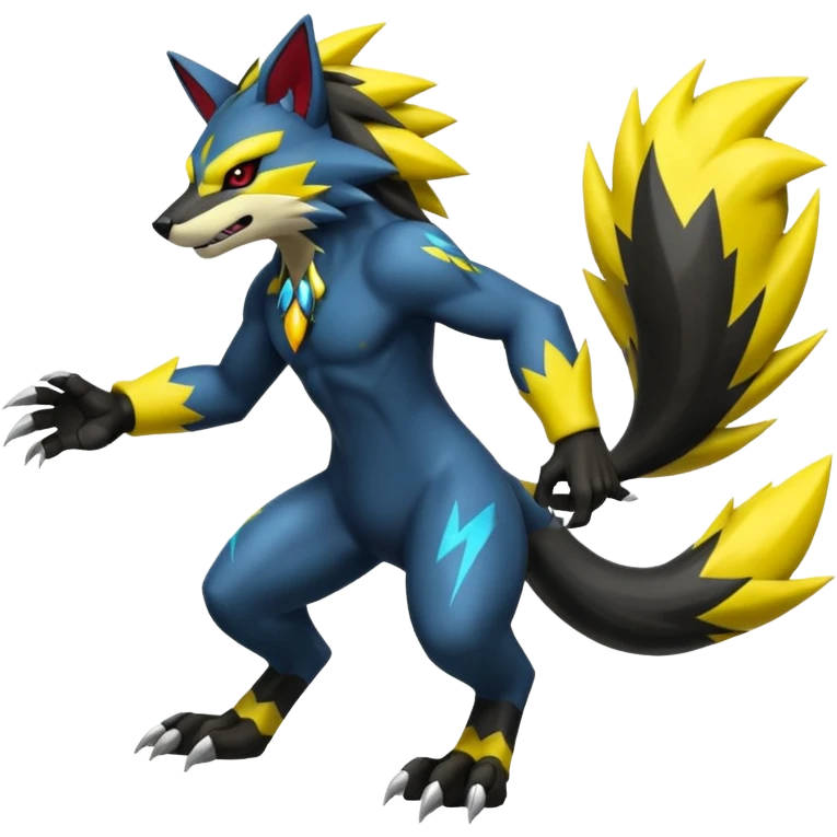 Shiny cool Zeraora-Zoroark-Obstagoon-fusion emoji