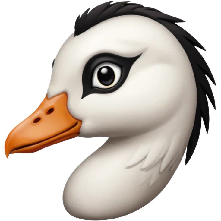 goose head that is emo with dark hair emoji