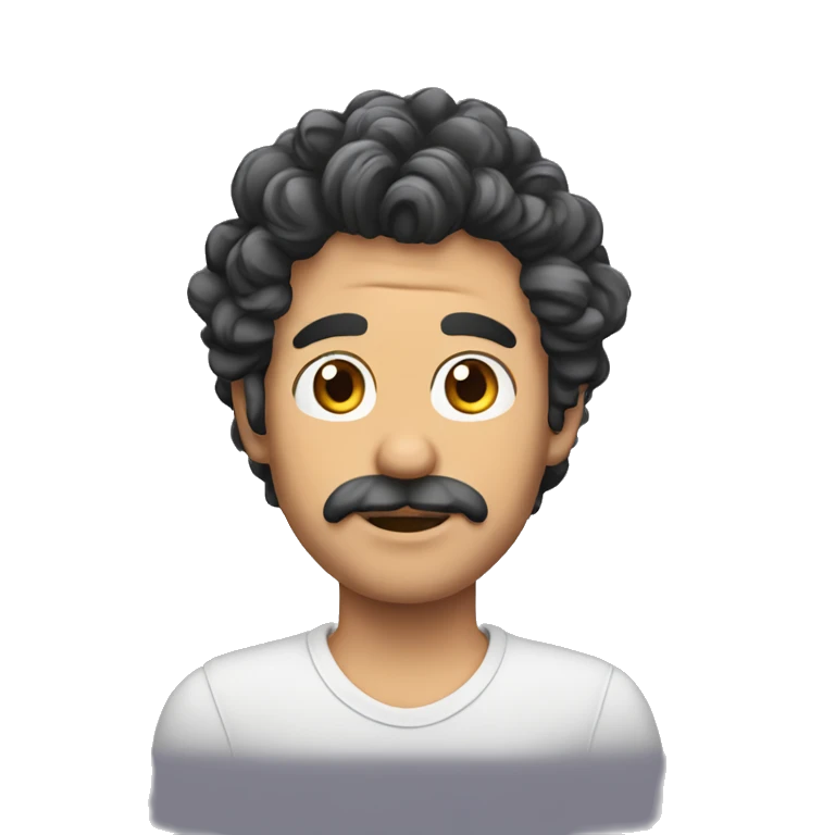 Chico moreno con rizos emoji