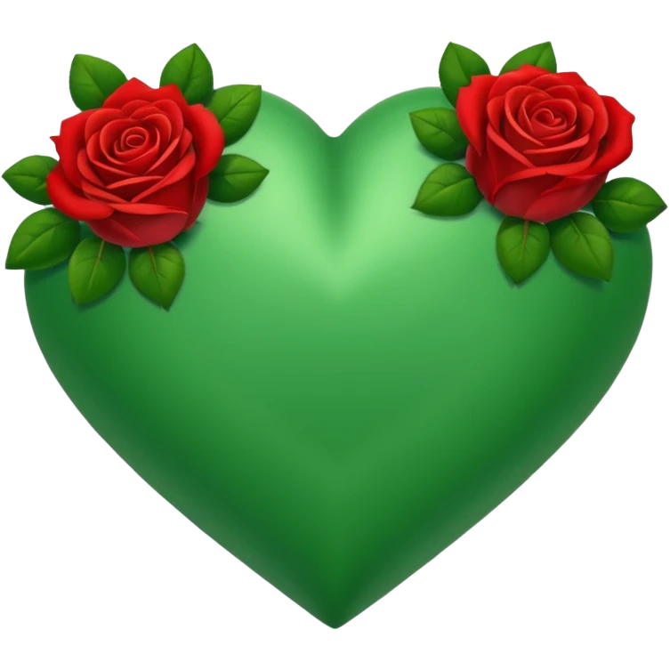 Green Heart with roses emoji