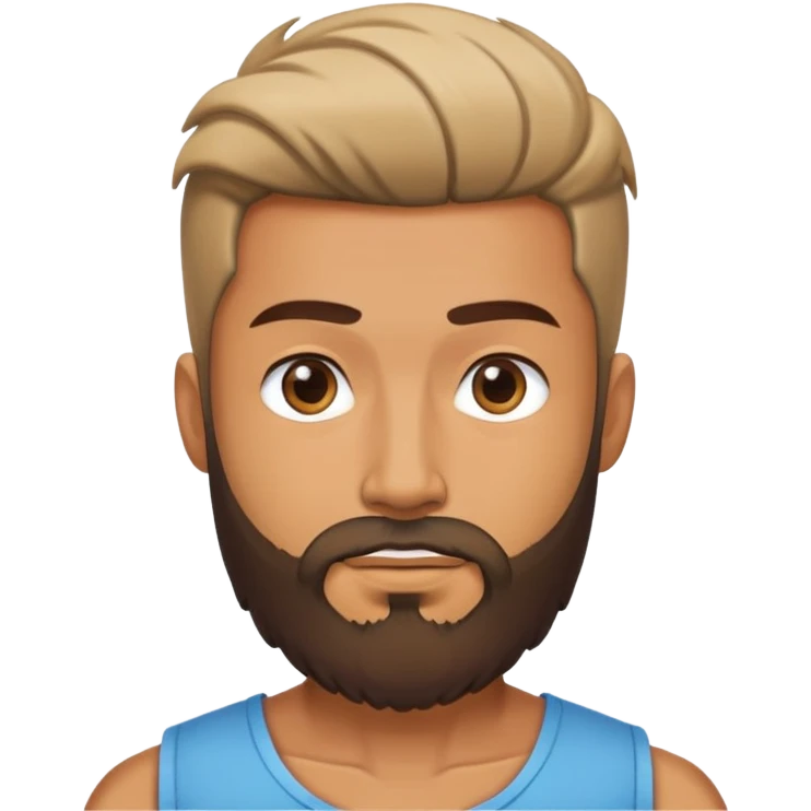 Man Face with croptop hair and beard  emoji