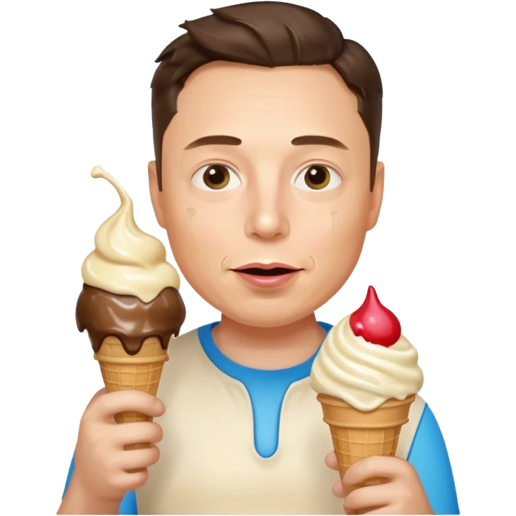 Elon musk with an ice cream emoji