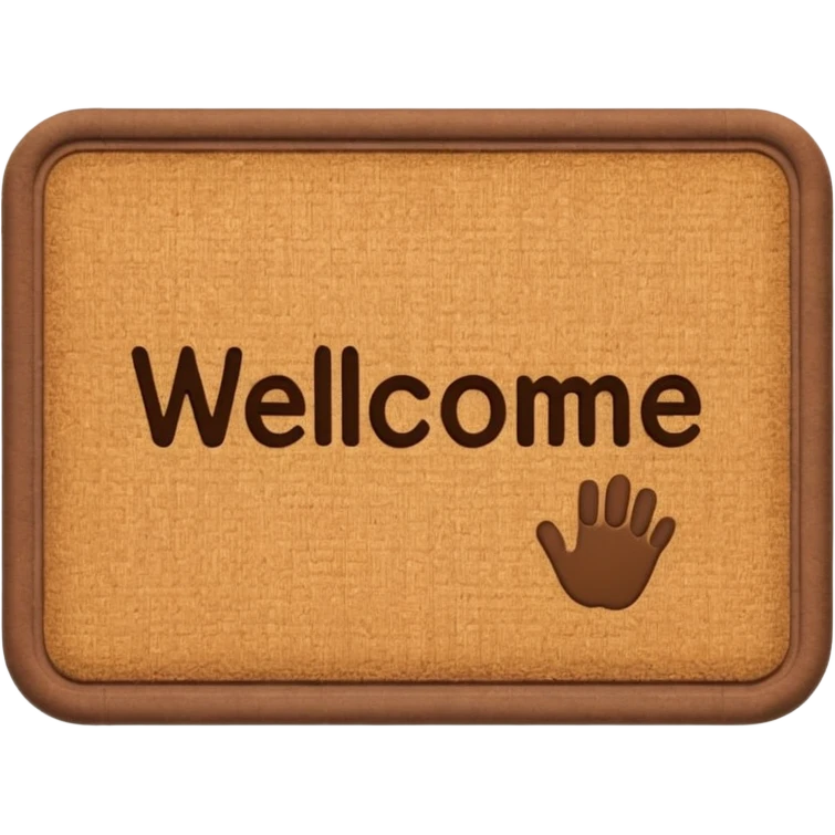 Doormat with welcome  emoji